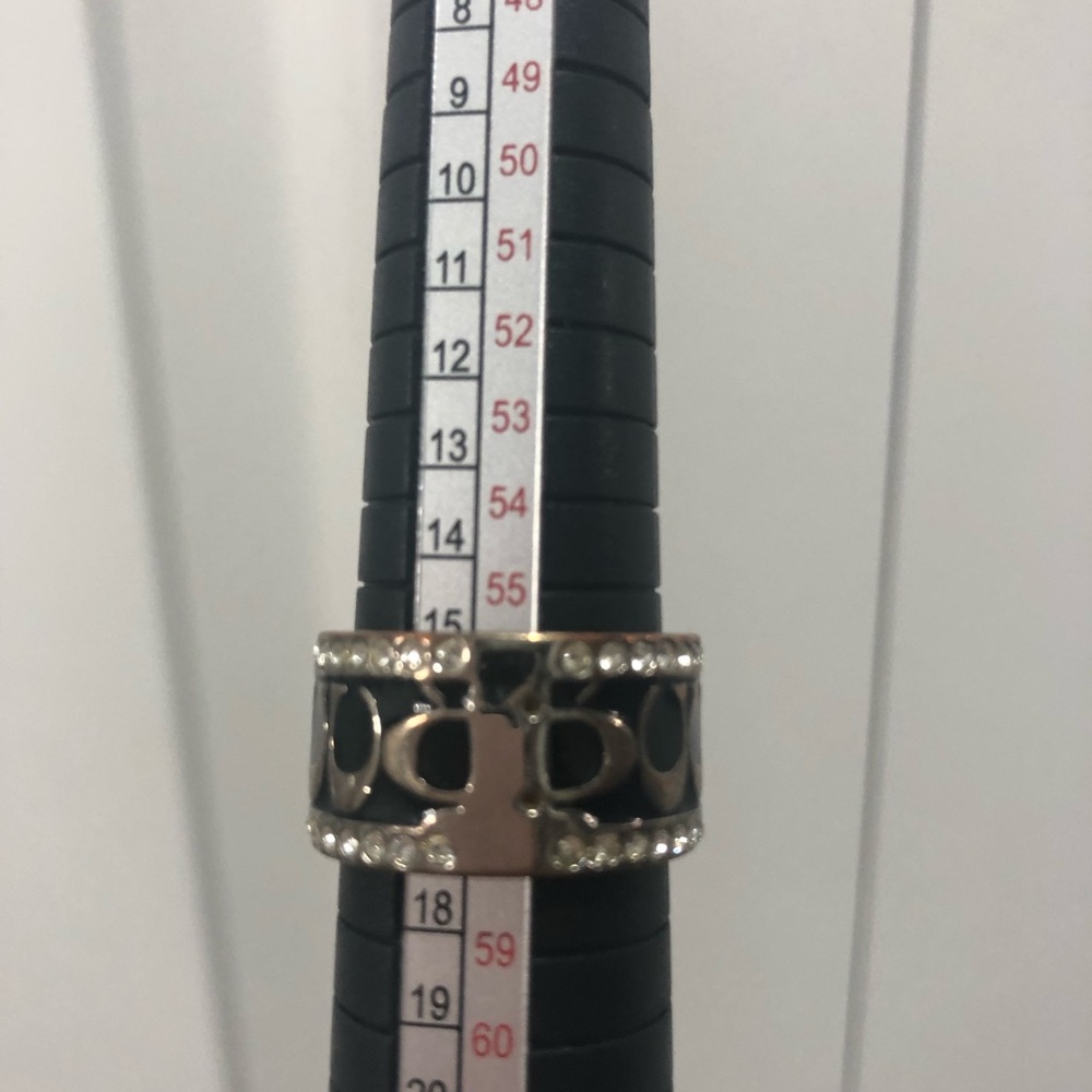 Coach banded black shiny enamel with clear stones no marks.